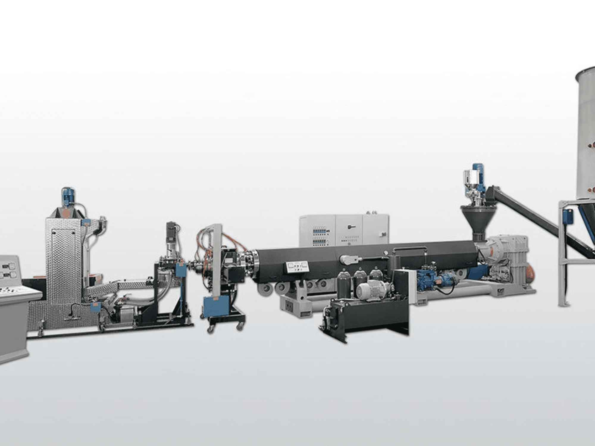 Plastic processing machine TECNOVA ES130N 37D DEG, side view showing components and controls for efficient operation.