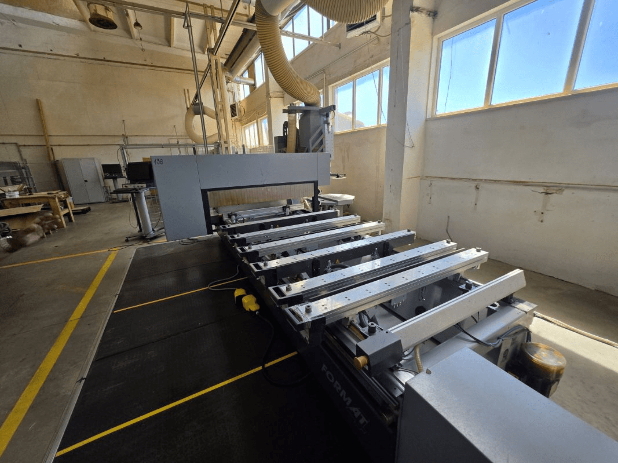 CNC Processing Center FORMAT4 Profit H350 1630 shown from side view, highlighting its linear guide rail and control interface.