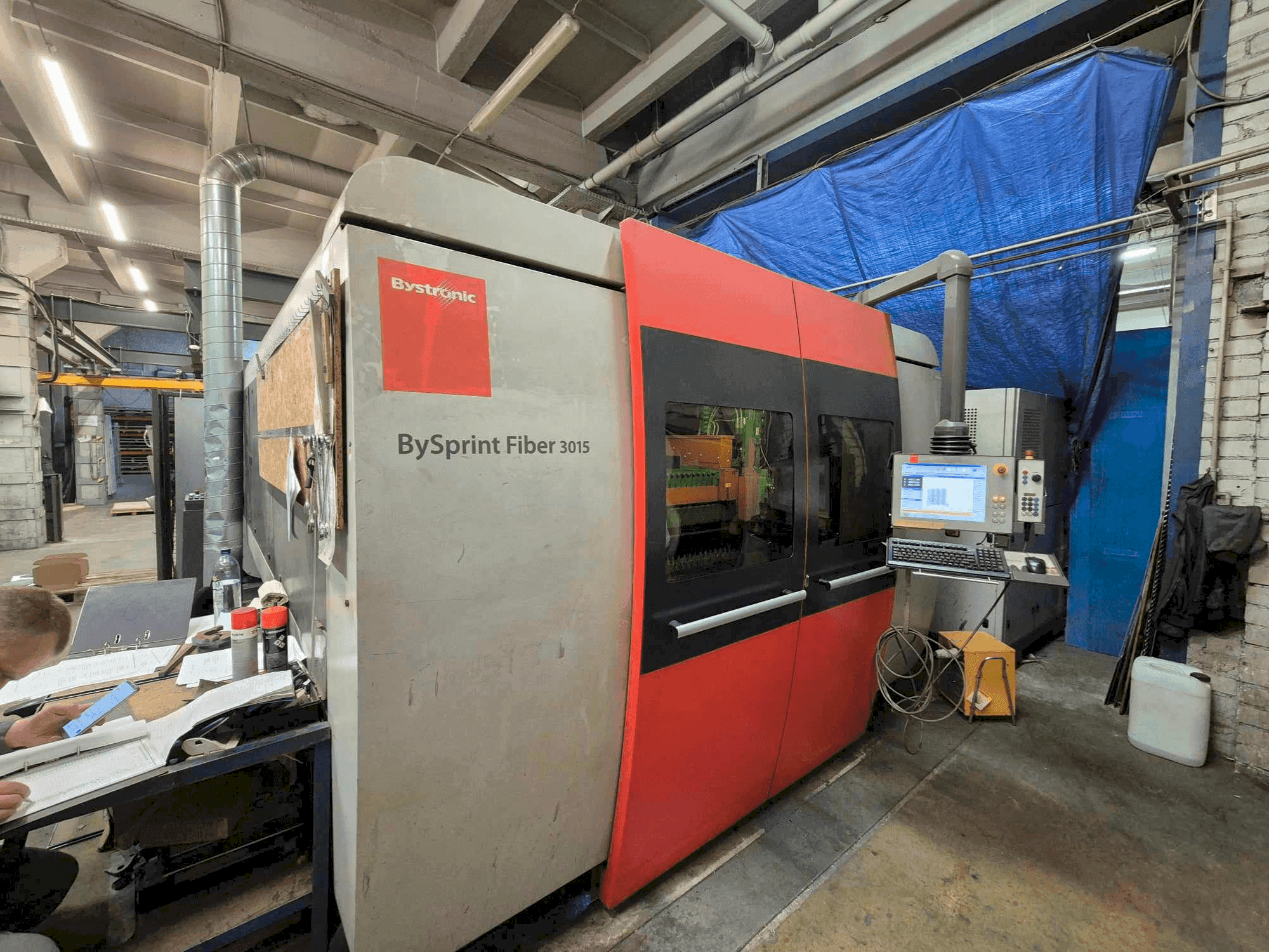 Front view of Bystronic Bysprint Fiber 3015 3kW machine