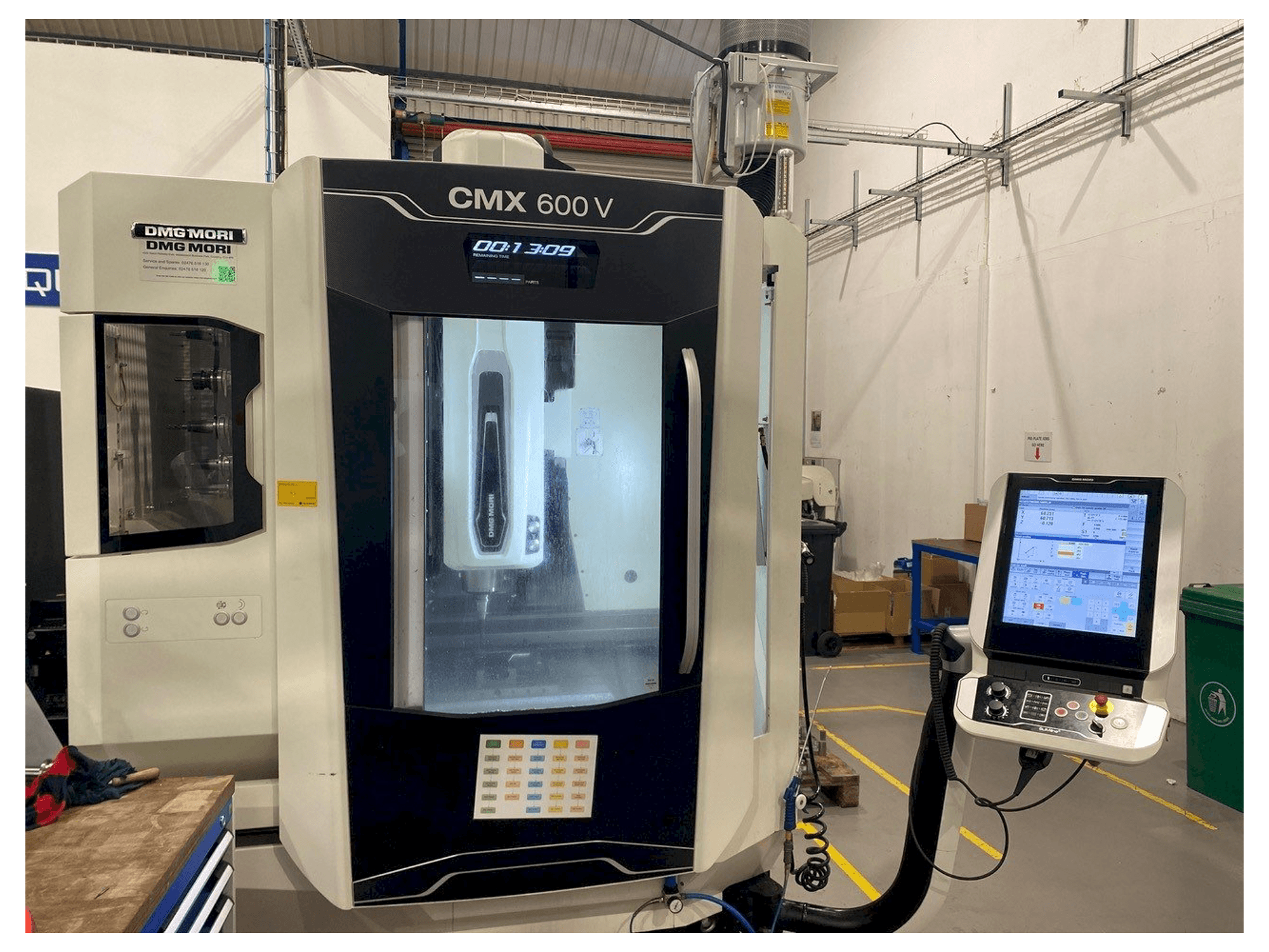 Front view of DMG CMX 600 V machine