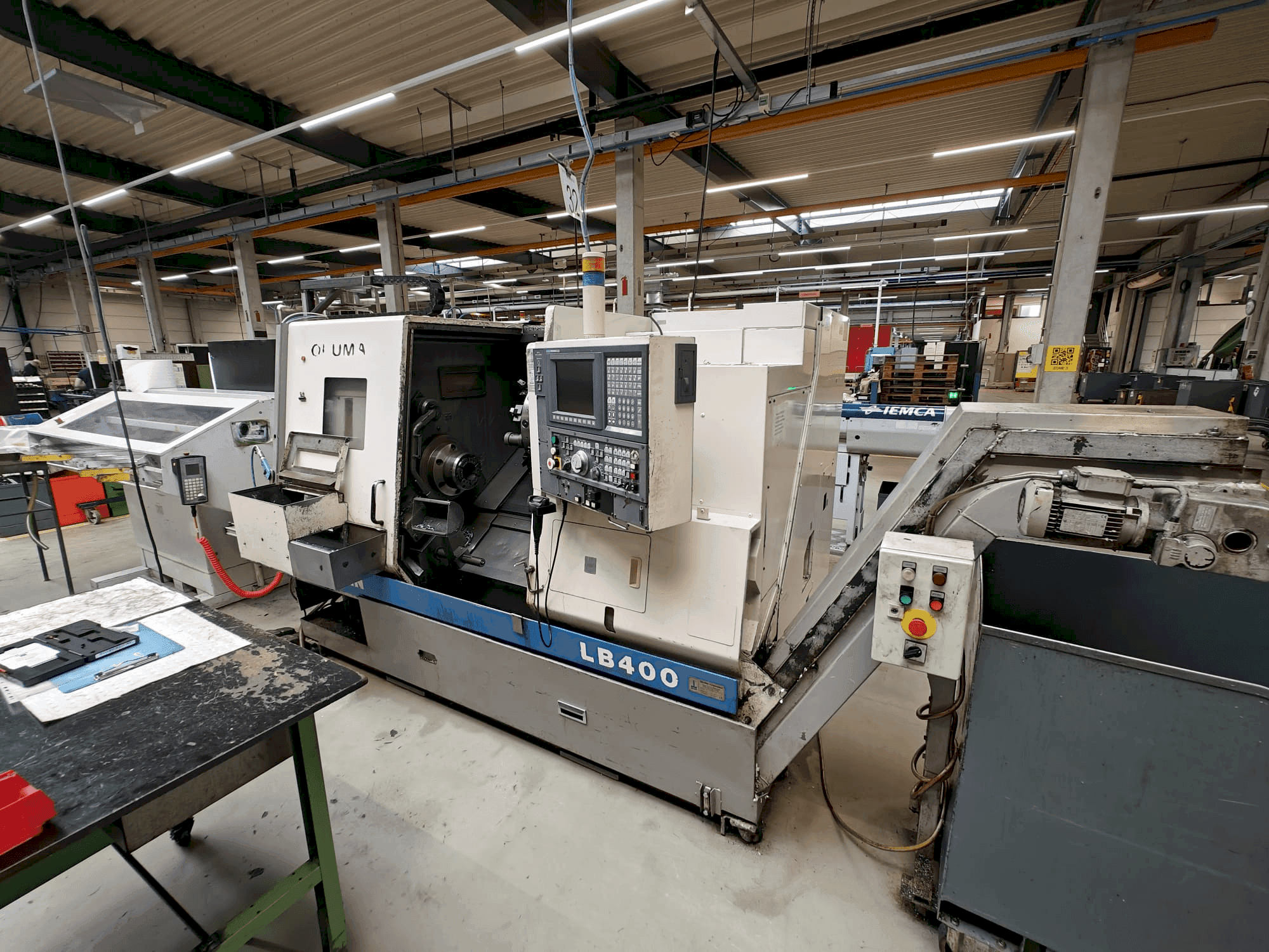 Front view of Okuma LB400 machine