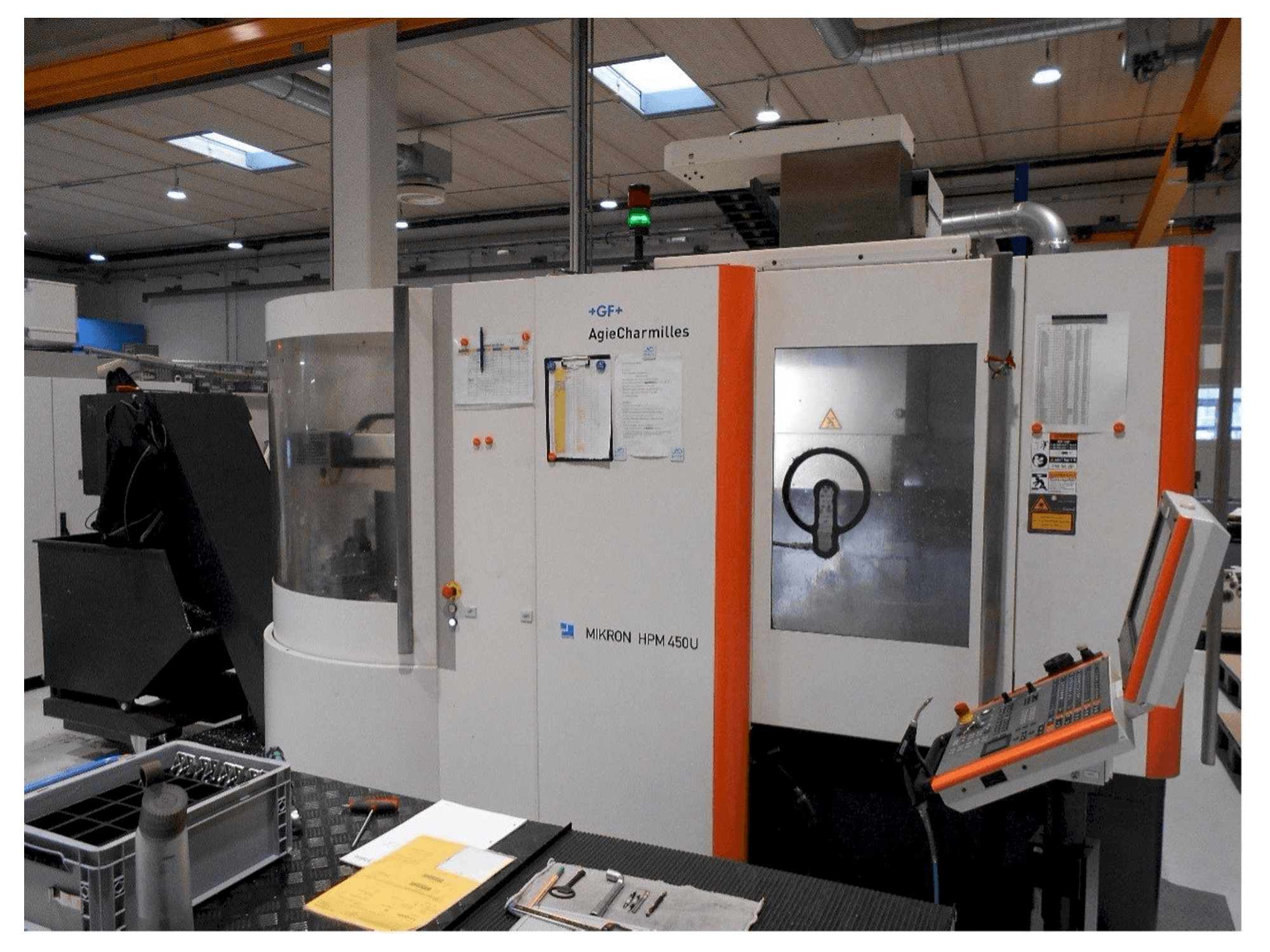 Front view of AgieCharmilles Mikron HPM 450U machine