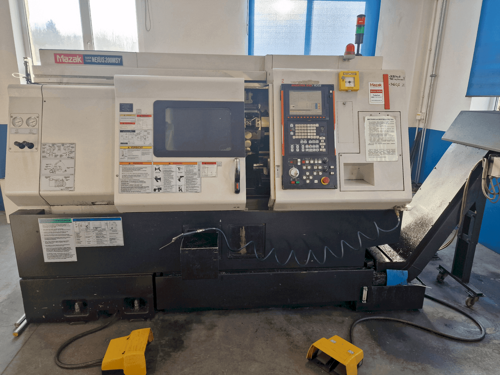 Front view of Mazak QTN-200MSY machine