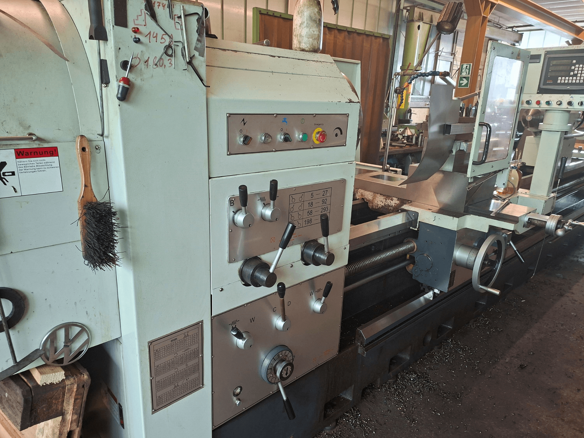 Horizontal Turning Machine BV-40160 by Other, front view showing control panel, brush, and metal workpiece area.