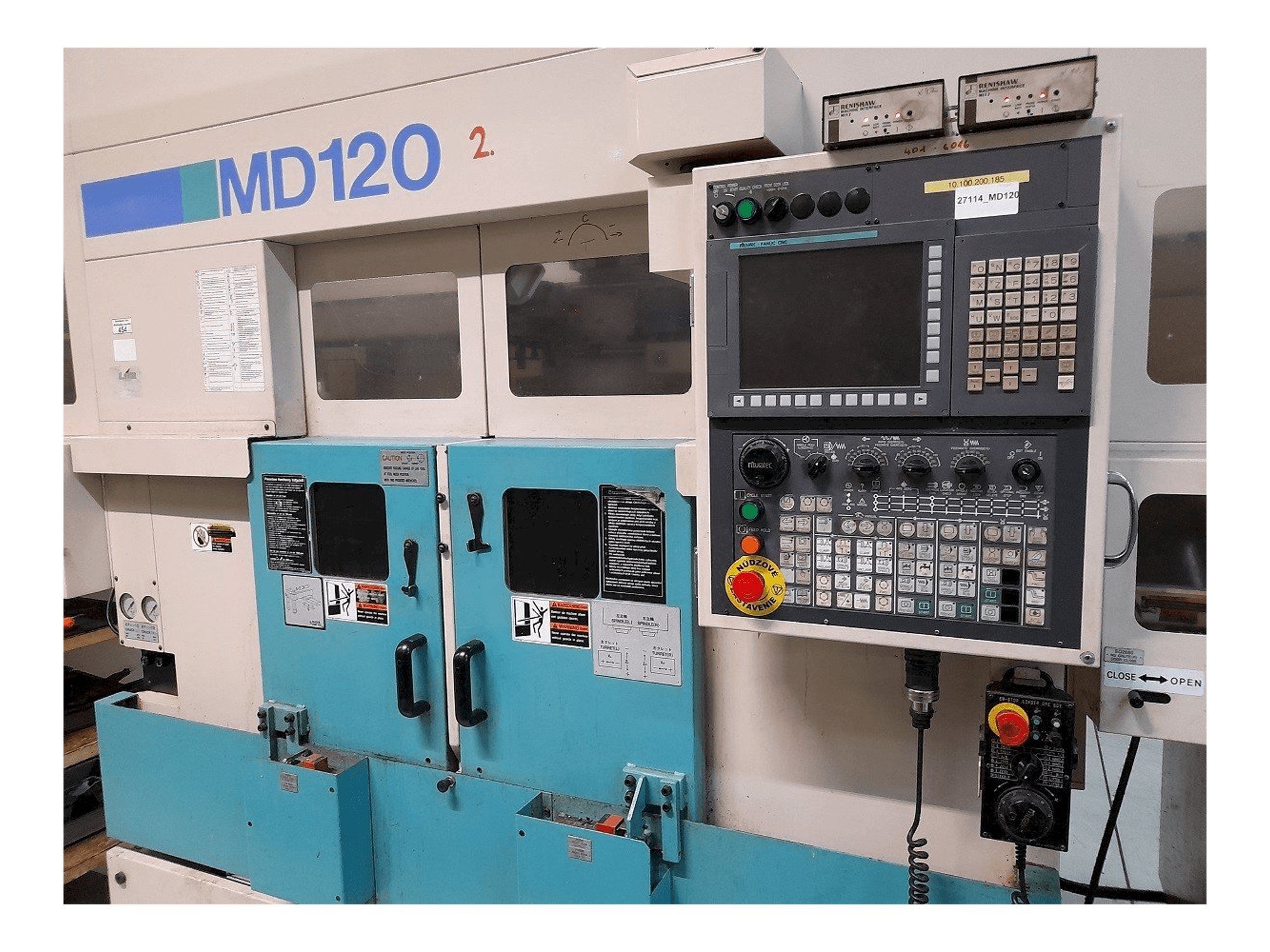 Front view of Muratec MD120 + MS60 machine