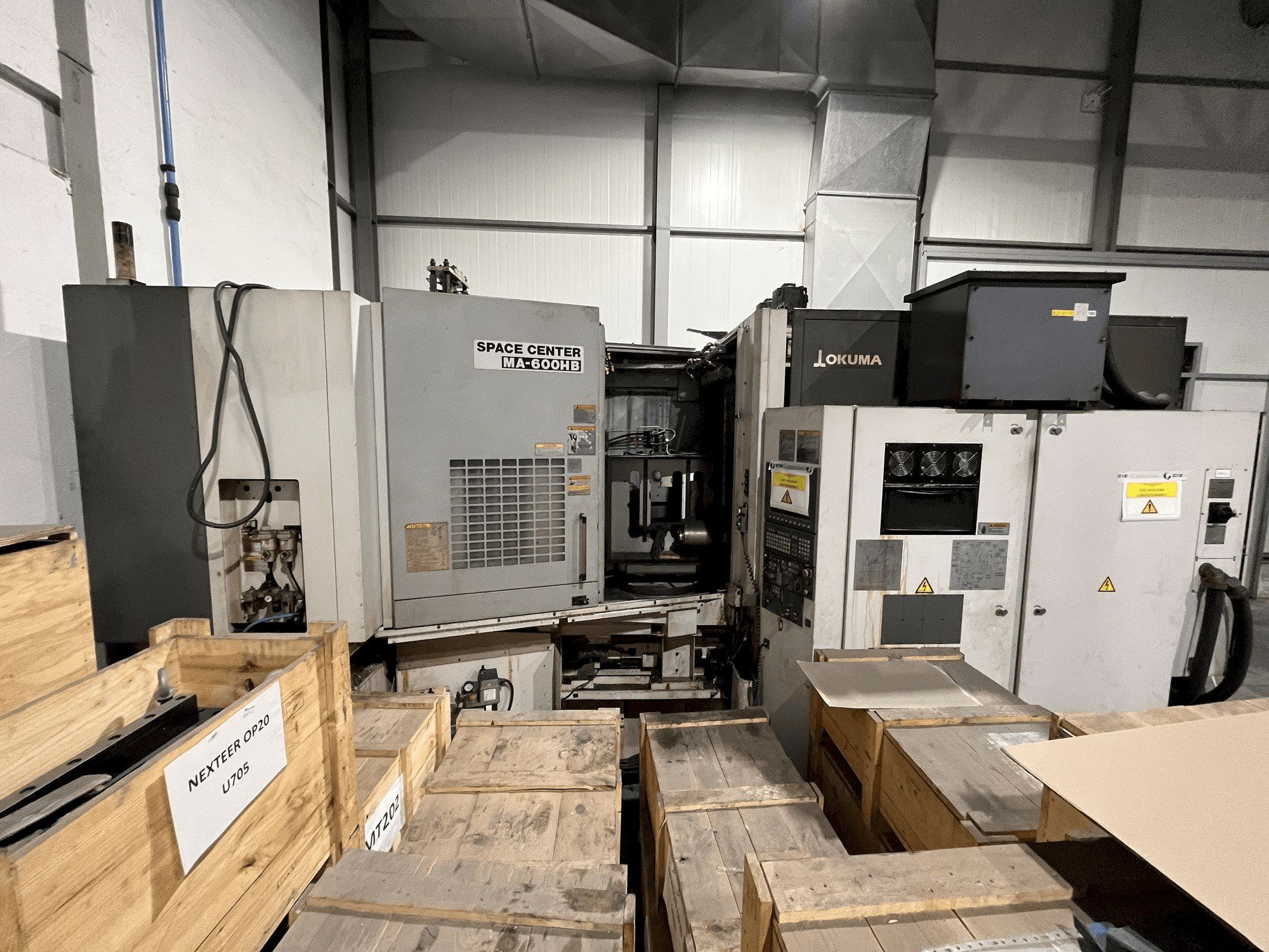 Front view of Okuma MA-600HB machine