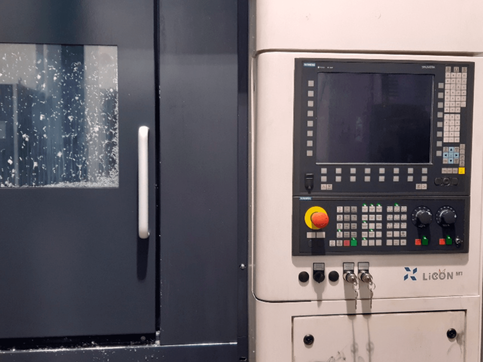 LICON LiFLEX II 766 i3 DT B22 horizontal turning machine control panel, front view showing screen and controls.