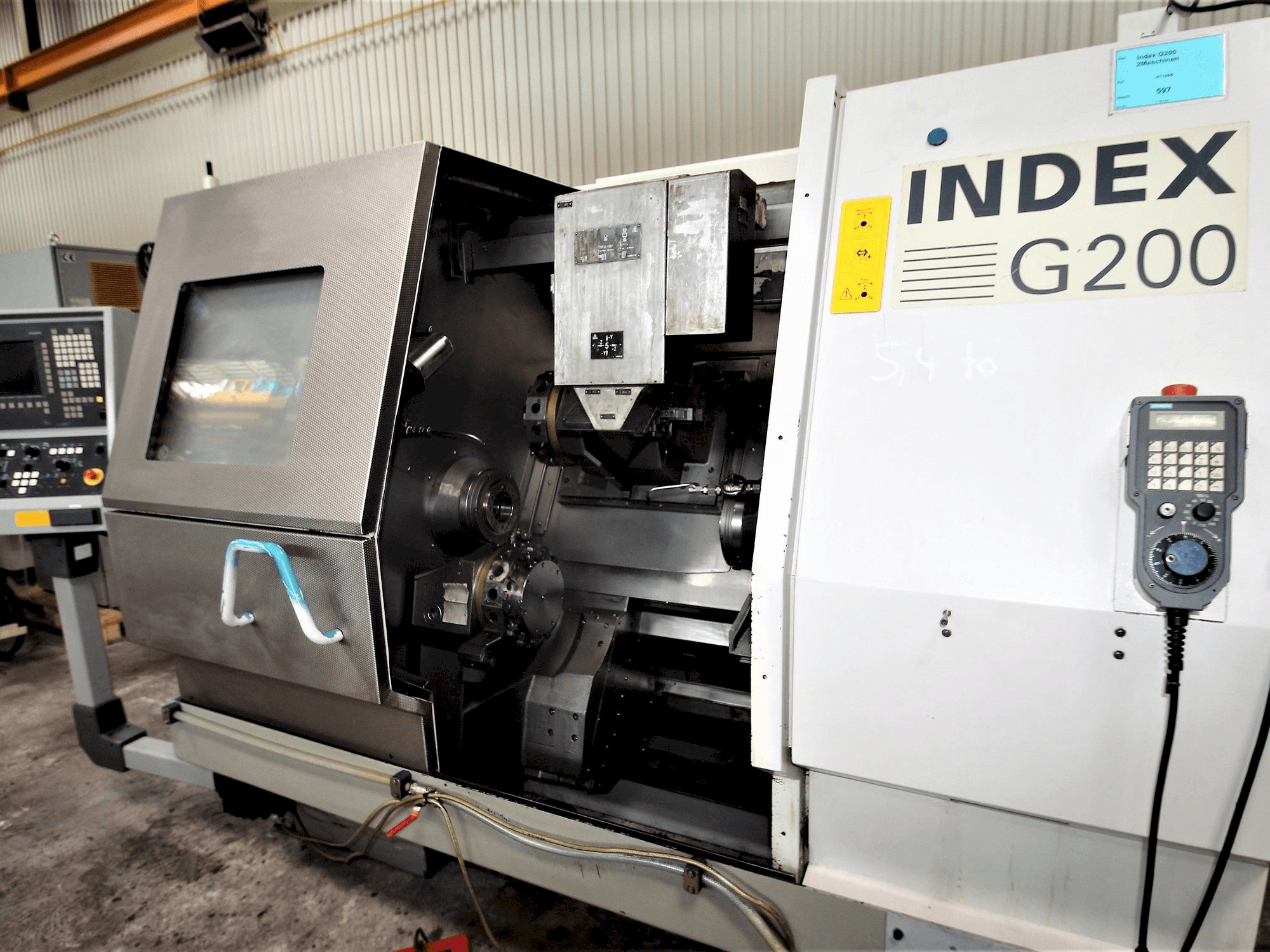 Front view of Index G200 machine