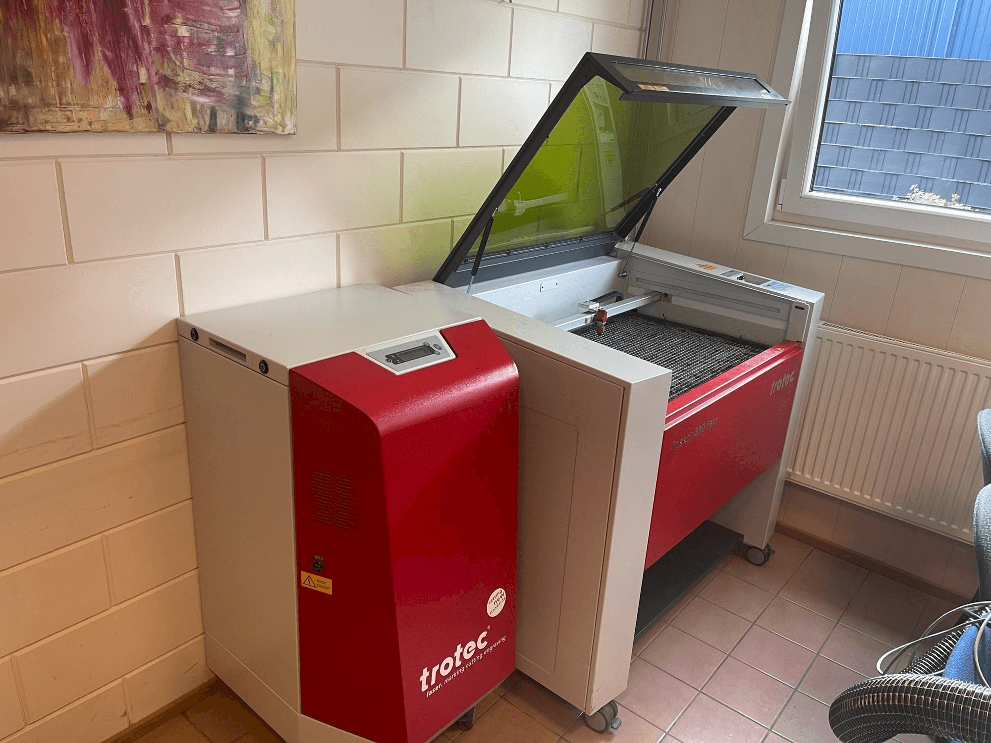 Front view of Trotec Speedy 360 flexx machine