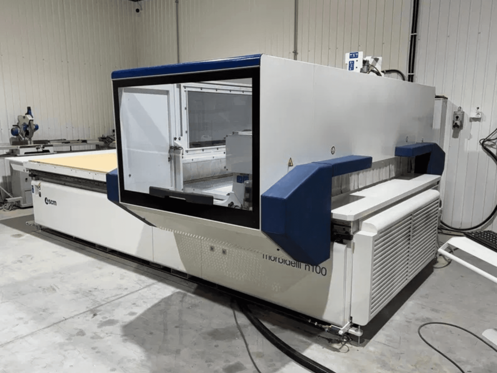 SCM Morbidelli N100 CNC processing center, front view showcasing its large workspace and control interface.