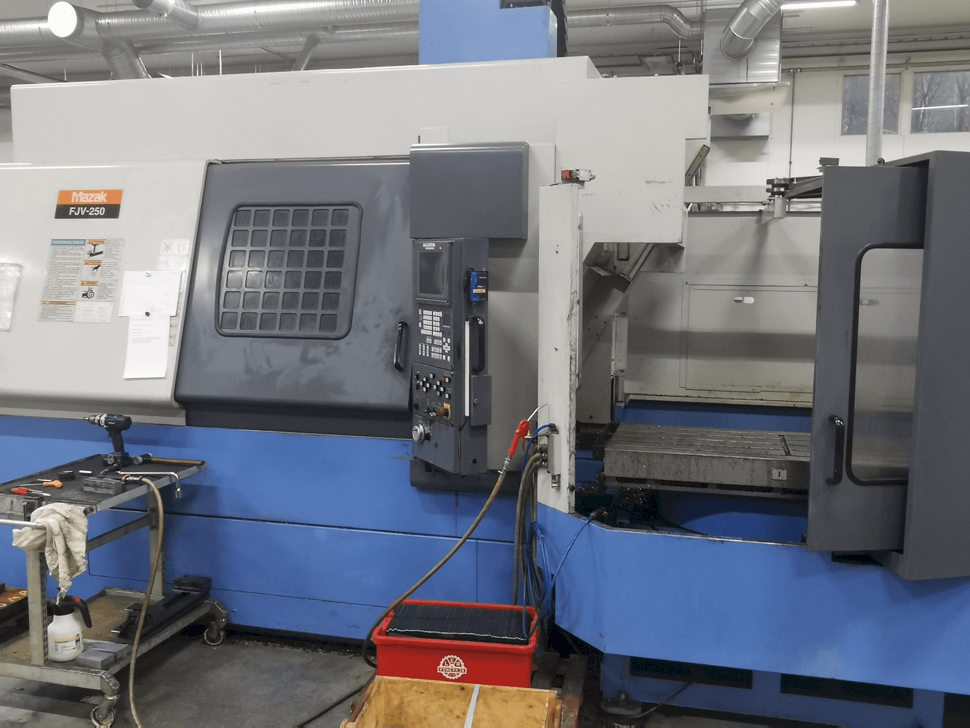 Front view of Mazak FJV250 machine