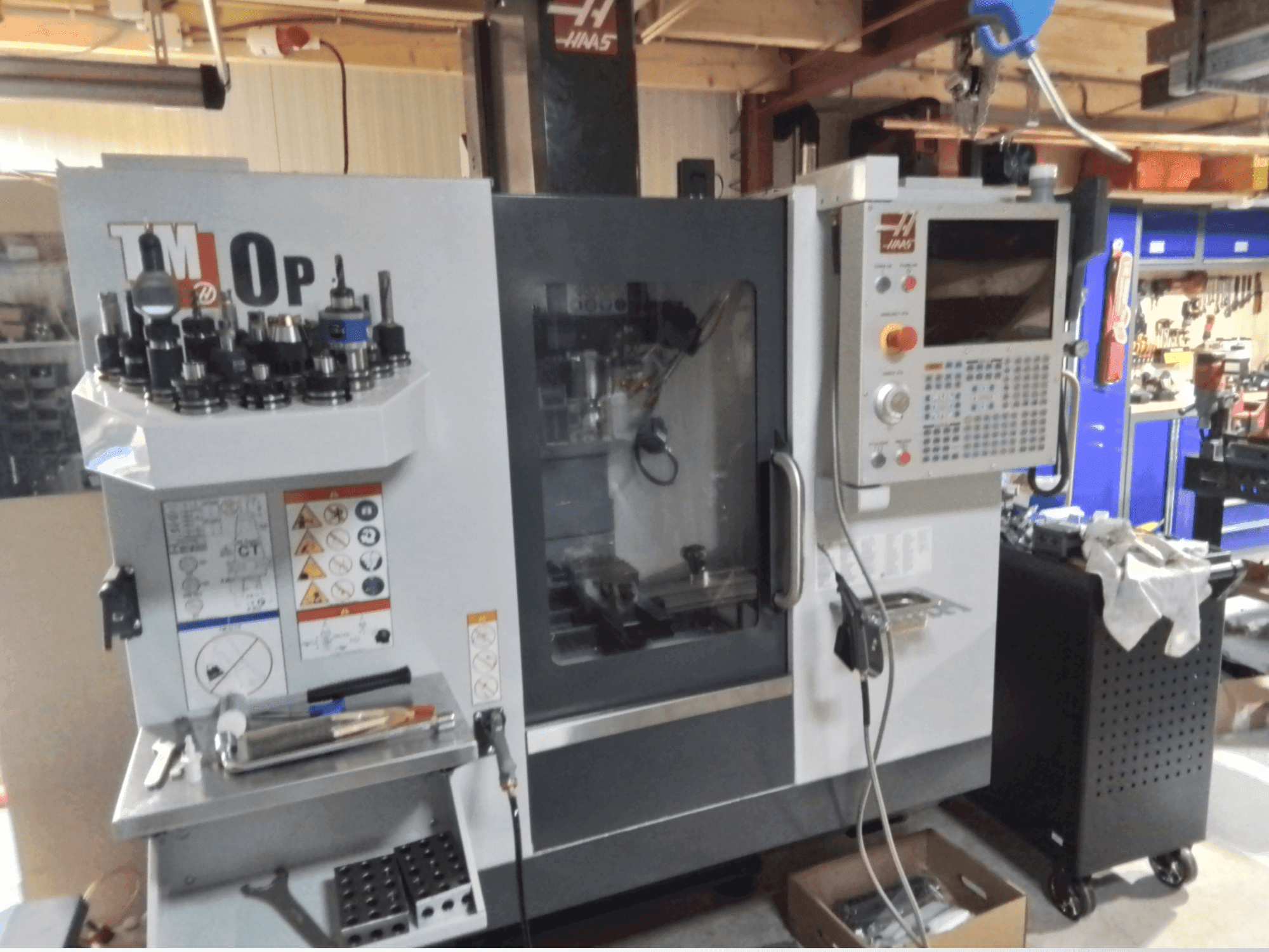 Front view of HAAS TM-0P machine
