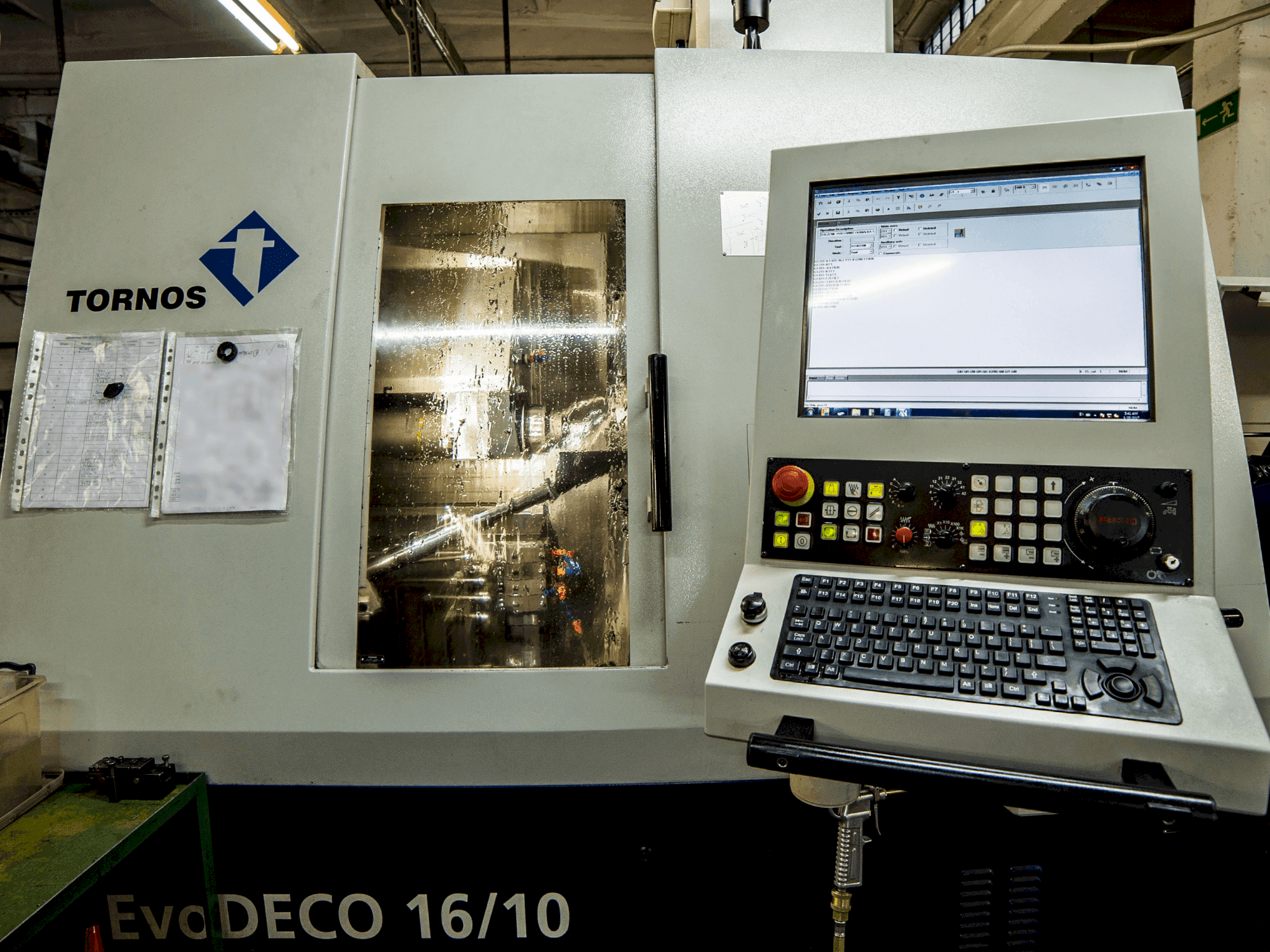 Front view of TORNOS EvoDECO 16/10 machine
