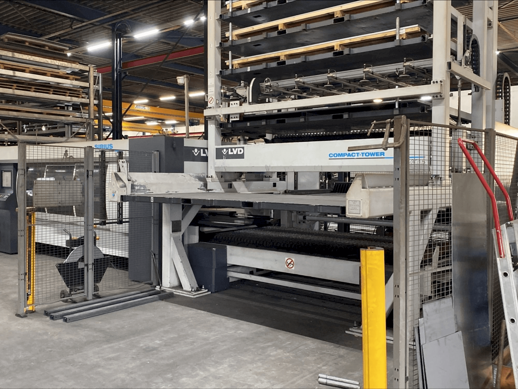 Front view of LVD SIRIUS 3015 PLUS + Compact Tower 6 positions machine