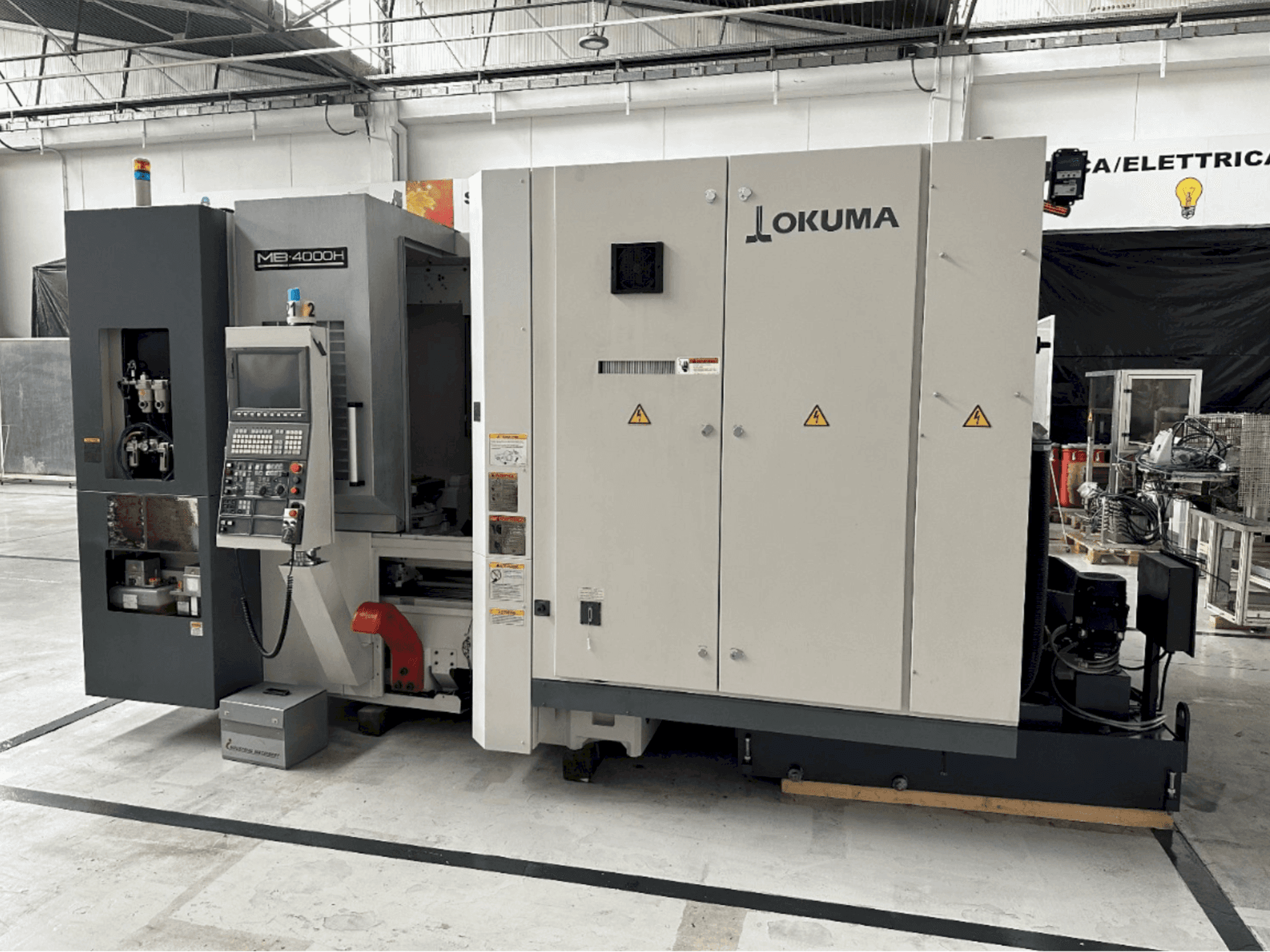 Front view of Okuma MB 4000 H machine