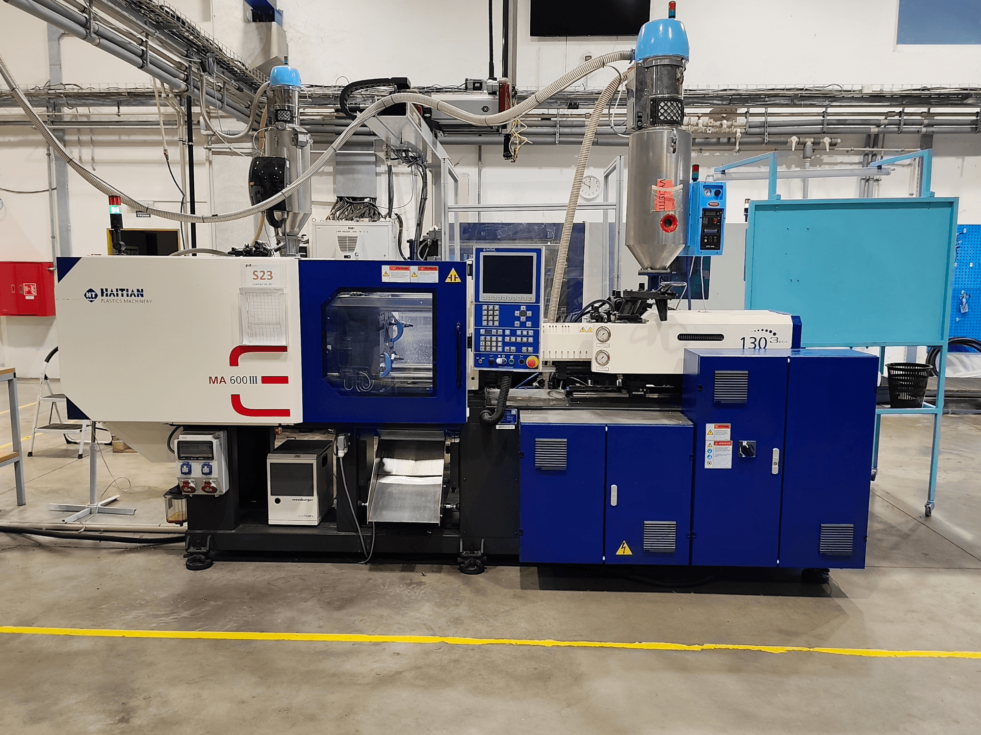 HAITIAN Mars III MA 600/130B eco electrical injection moulding machine, front view showing control panel and injection unit.