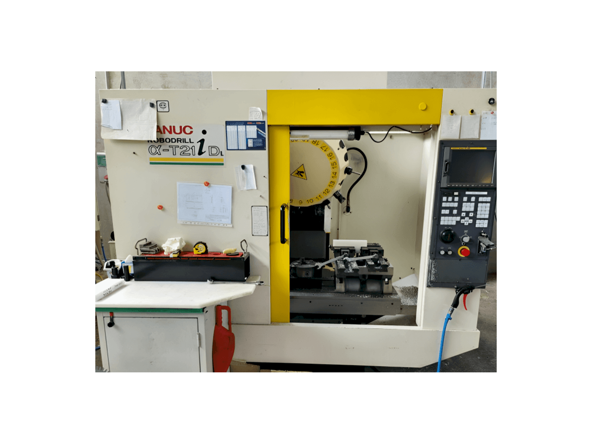 Front view of FANUC Robodrill Alpha T21iD machine