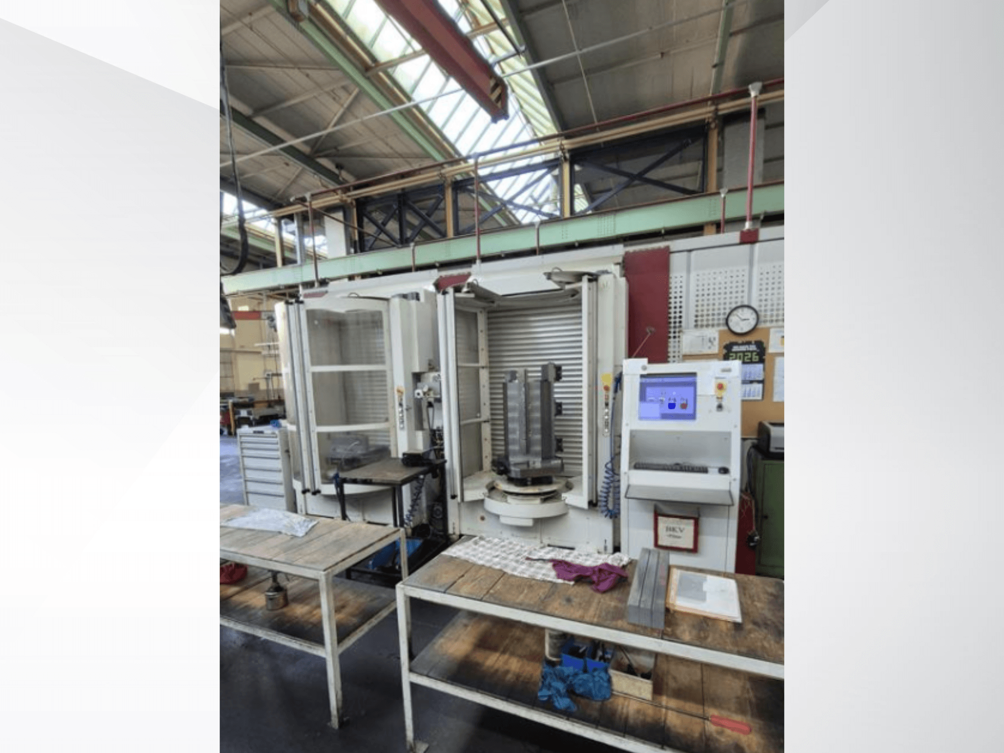 Starrag Heckert HEC 500 H/V horizontal machining center, front view, featuring control panel and open access for workpieces.