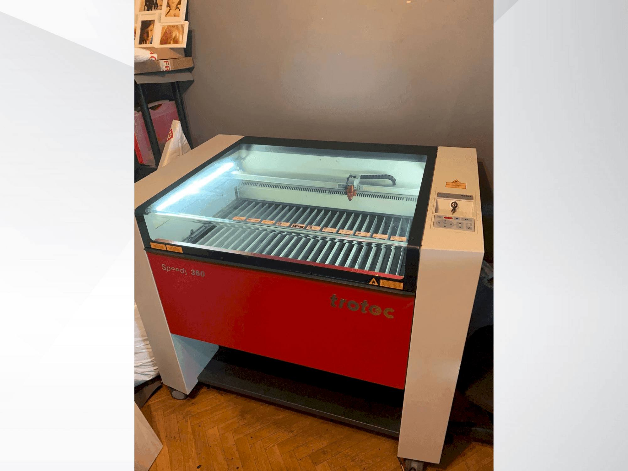 Front view of Trotec Speedy 360 machine