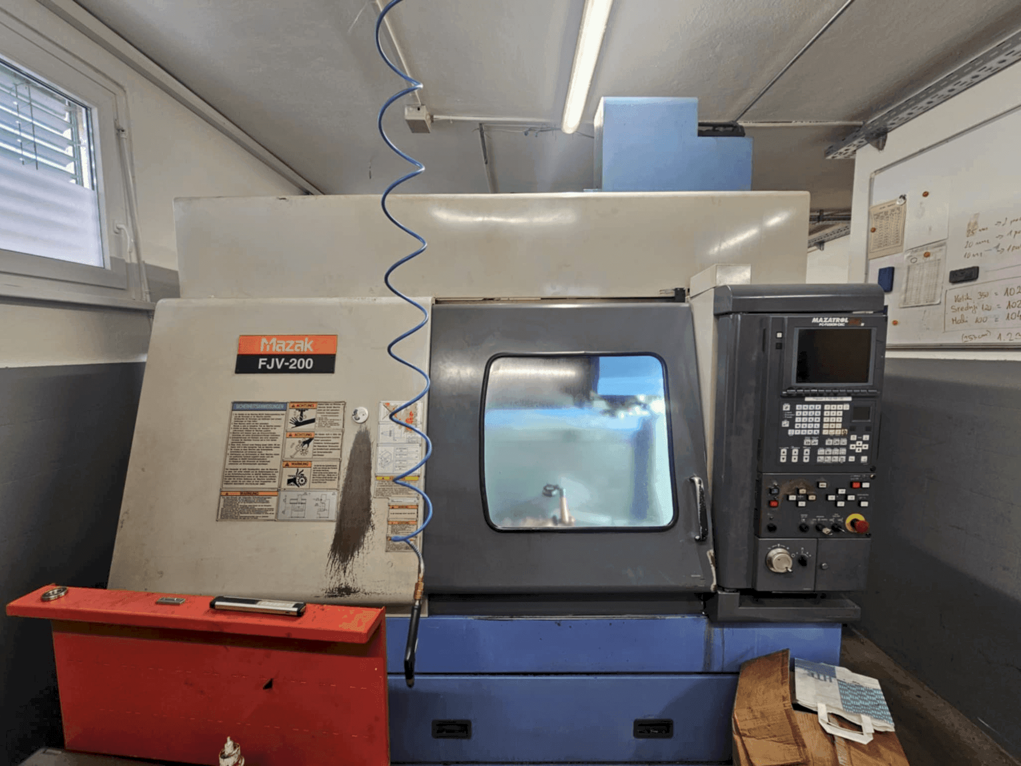 Front view of Mazak fjv 200 machine